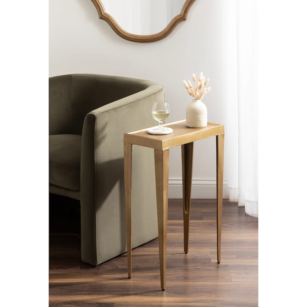 Kate and Laurel Rava Metal Side Table - 16x8x25