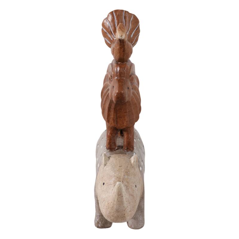 Decorative Stacked Animal Figurines - 8" Multi