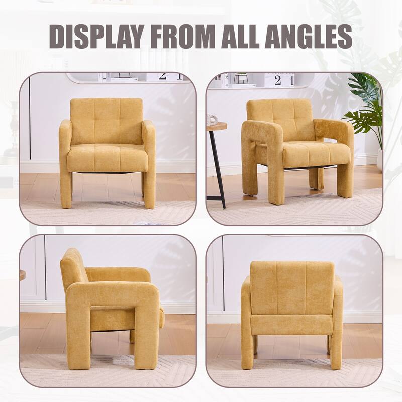 Modern Minimalist Single Armchair, Upholstered Accent Chair for Living Room, Bedroom, Office, Nordic Style Single Sofa Chair