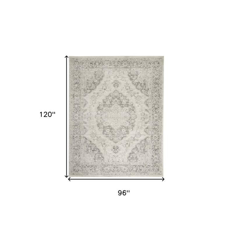 HomeRootsFloral Medallion Transitional Rectangle Area Rug - 120' X '96' X '0.5