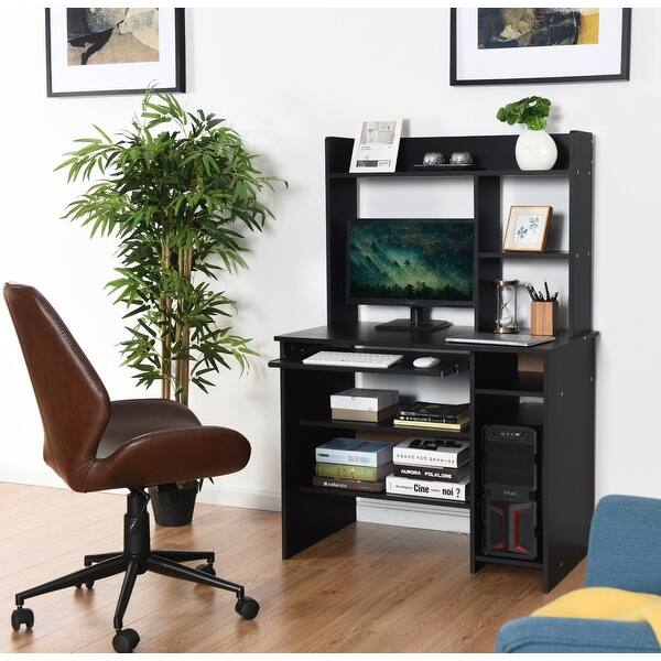 Shop Gymax Computer Desk Pc Laptop Study Table Bookcase