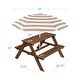 preview thumbnail 8 of 8, Kids Wooden Outdoor Picnic Table w/ Adjustable Umbrella, Built-In Seat