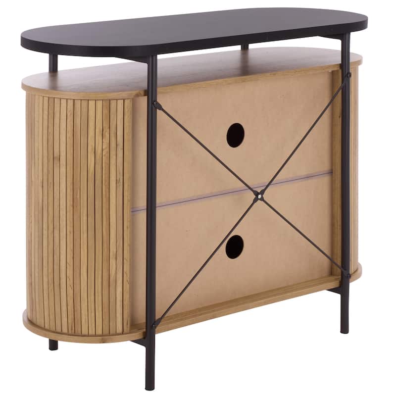 SAFAVIEH Home Etka Tambour Doors Compact Sideboard/TV Stand - 39"W x 16"D x 32"H