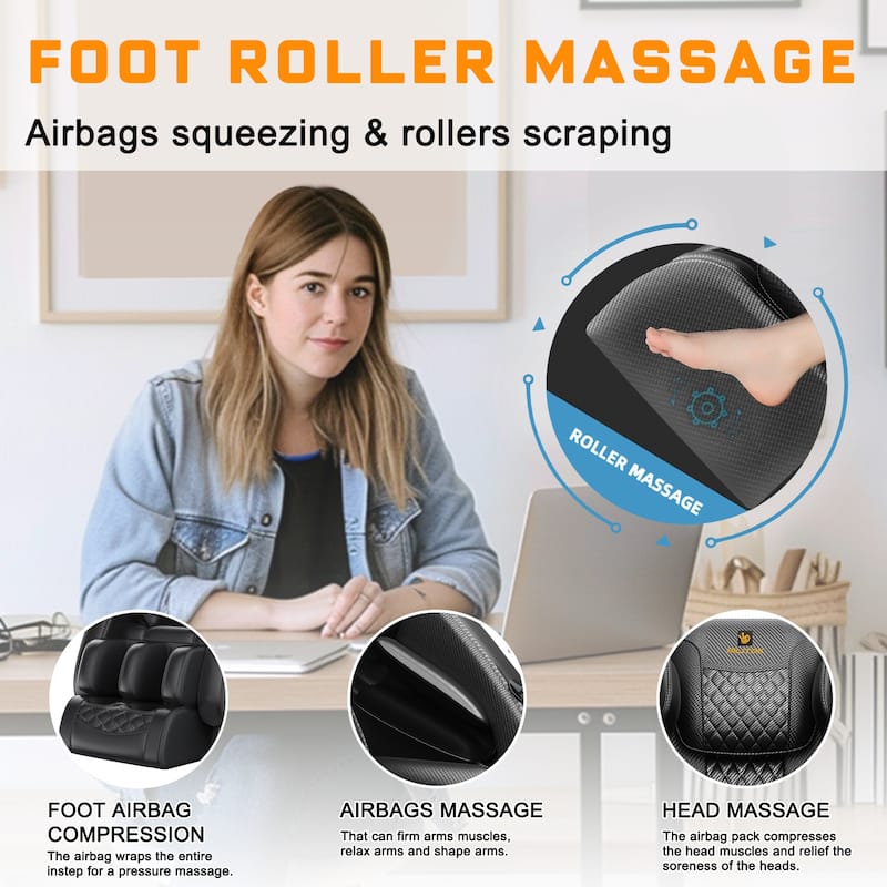 GDFStudio - Zero Gravity Full Body Air Pressure Massage Chair Recliner