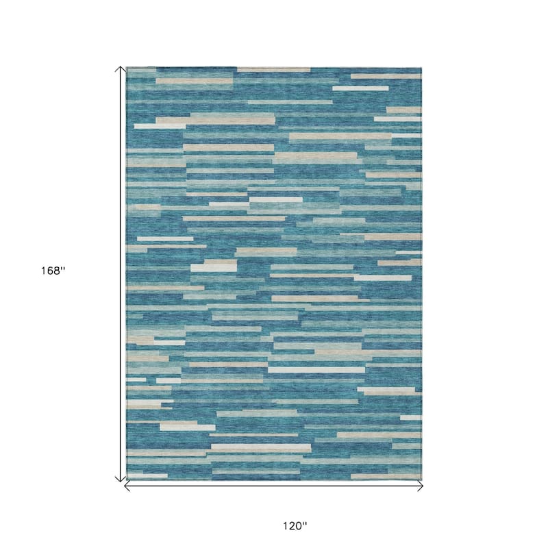 HomeRoots Striped Transitional Rectangle Outdoor Rug