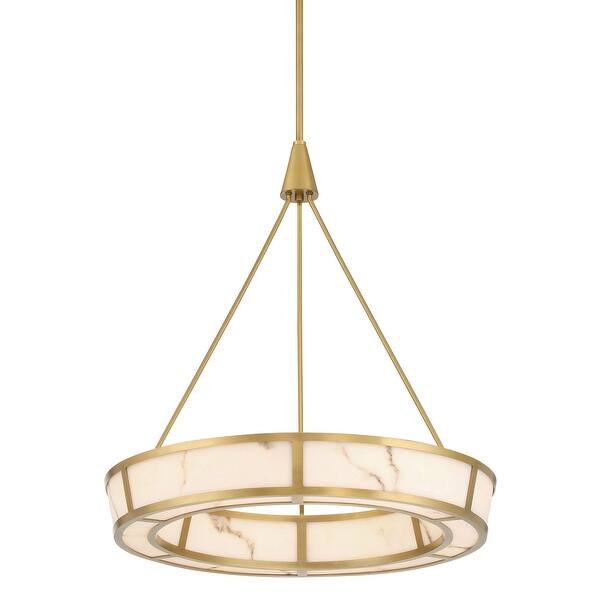 slide 2 of 9, Minka Lavery 3475-L Velaris 24" Wide Pendant with Faux Alabaster