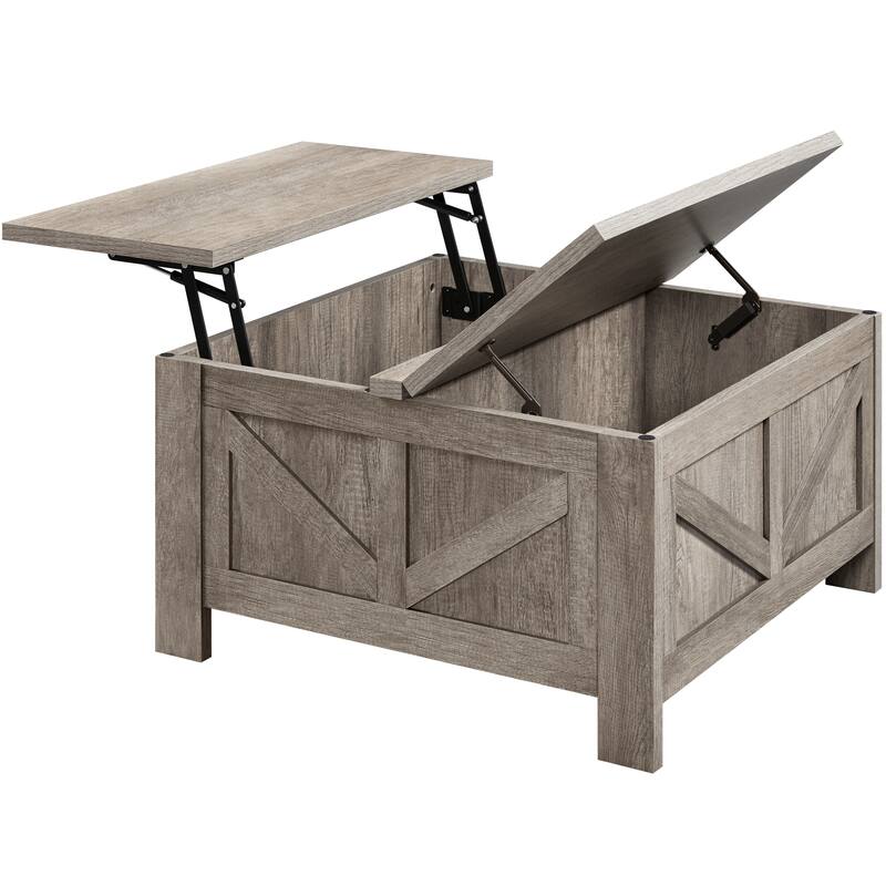 Yaheetech Square Lift-Top Coffee Table with Hidden Compartments for Living Room