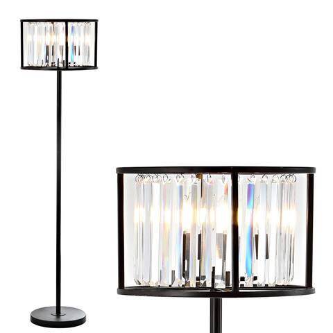 Toronto 63" Metal/Crystal LED Floor Lamp, Oil Rubbed Bronze/Crystal by JONATHAN Y - 63.375" H x 15.75" W x 15.75" D