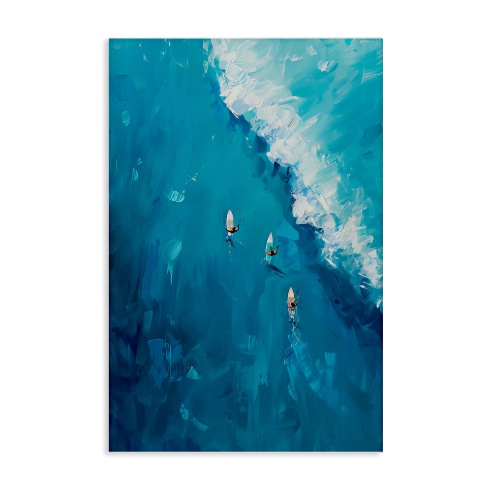 Stupell Aerial Surfers Approaching Wave Canvas Wall Art Design By LSR Design Studio