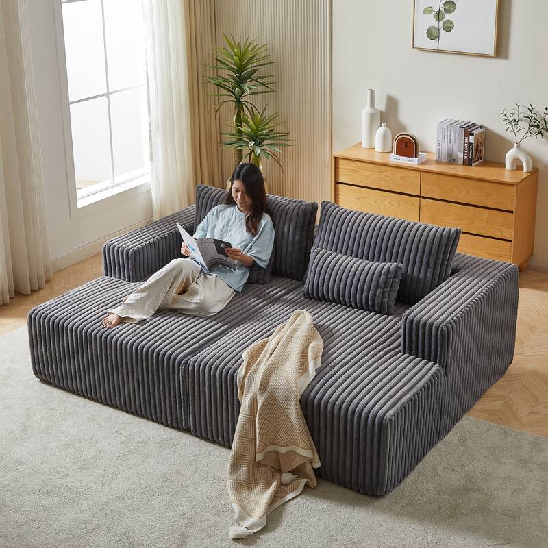 Oversized 87" Modular Sleeper Sofa Bed Lounge Chaise
