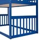 preview thumbnail 10 of 50, Twin Over Twin Wood Floor House Bunk Bed with Roof, Ladder and Windows