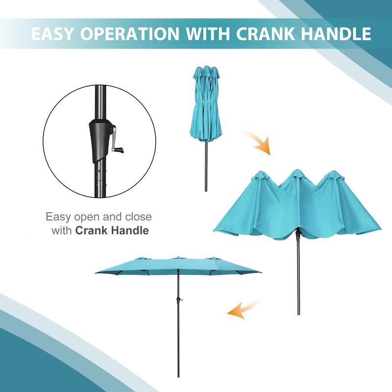 Ainfox 15Ft Patio Umbrella with Crank Without Base