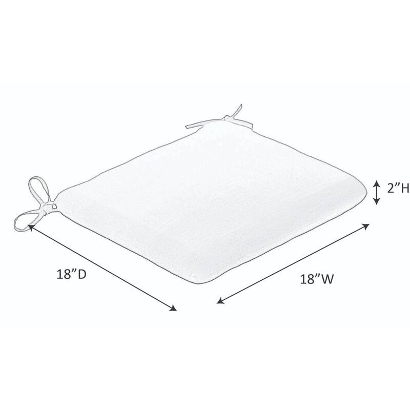 Sunbrella Solid Fabric 2-Piece Indoor/Outdoor Seat Pad Cushion, 18"W x 18"L
