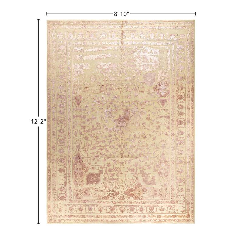 Ikat One-of-a-Kind Hand-Knotted Area Rug - Brown, 8' 10" x 12' 2" - 8' 10" x 12' 2"