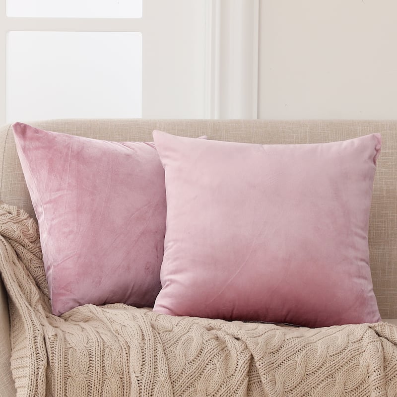 Deconovo Velvet Soft Throw Pillow Covers 2 PCS (Cover Only) - 26*26 - Sakura