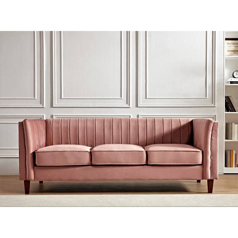 Line Tufted Square Design Sofa - Rose