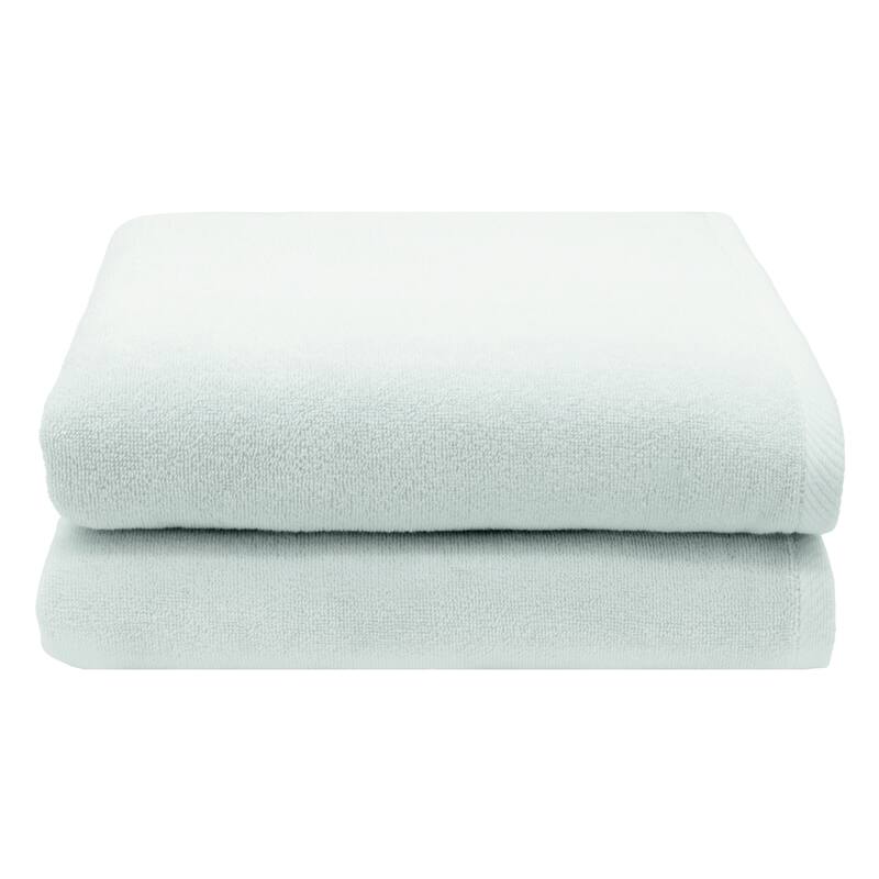 Authentic Hotel and Spa 100% Turkish Cotton Ediree Bath Towels - Set of 2 - Aqua