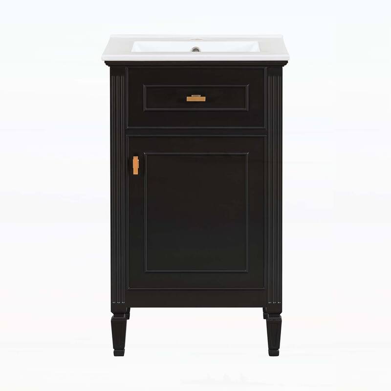 Freestanding Vanity Set with Adjustable Shelf,Tilt-Out Drawer