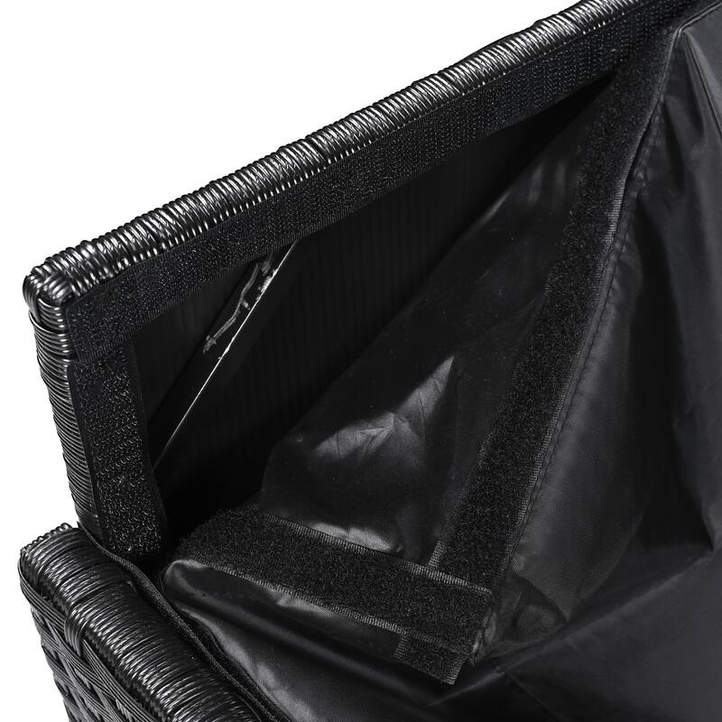 200 Gallon Wicker Deck Box with Wheels,All-Weather Outdoor Storage Box,Rattan Storage Bin