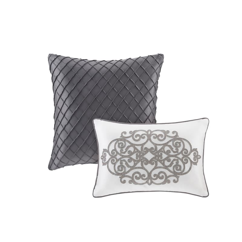 Madison Park Anouk Silver 12 Piece Comforter Set with Cotton Bed Sheets