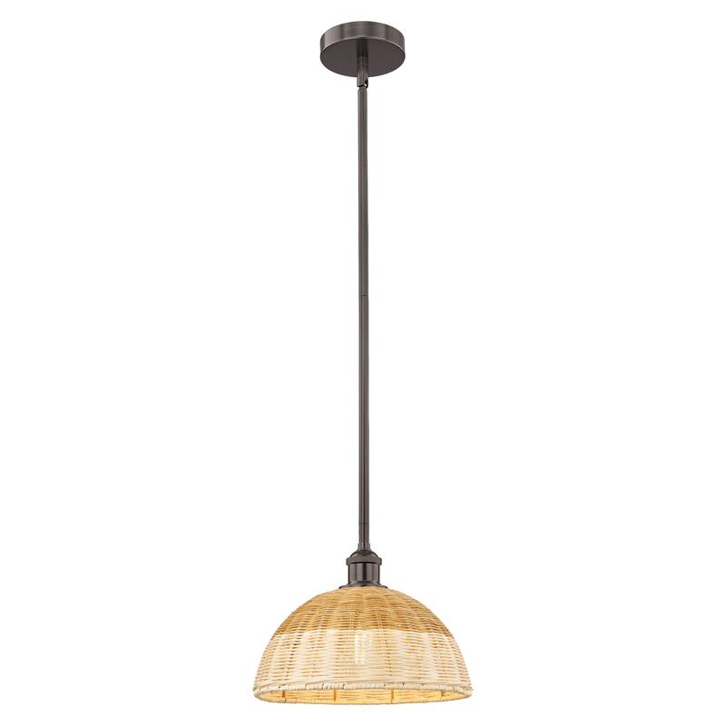 Innovations Lighting Endless Possibilities Edison - Bristol Natural II - 1 Light 12" Stem Hung Mini Pendant - Oil Rubbed Bronze/Natural
