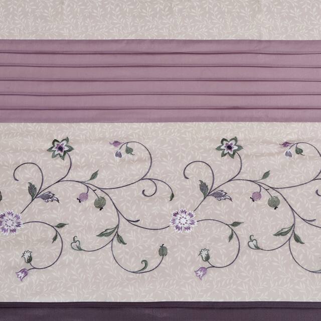 Madison Park Belle Faux Silk Embroidered Floral Shower Curtain
