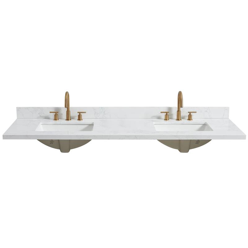 Jaen Composite Stone Vanity Top with White Rectangular Sink