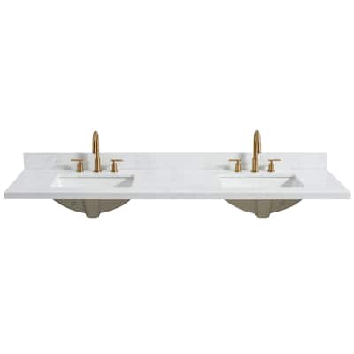 Jaen Composite Stone Vanity Top with White Rectangular Sink