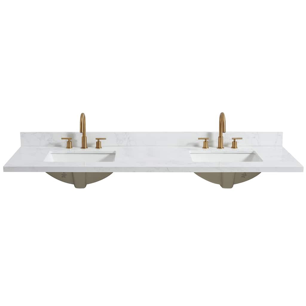 Jaen Composite Stone Vanity Top with White Rectangular Sink