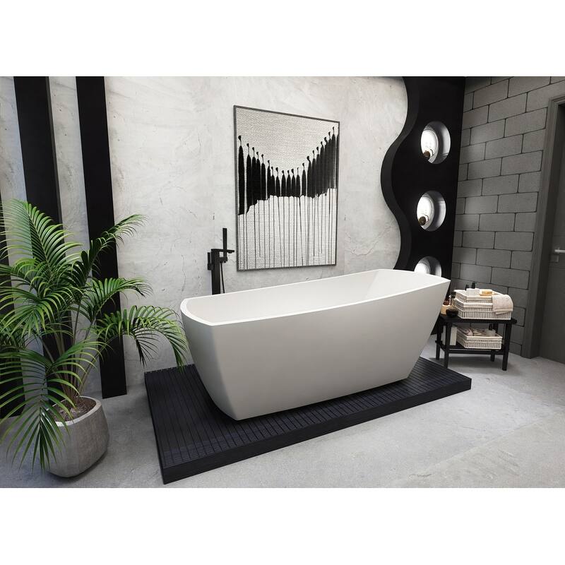 Peter Soaking Single Slipper Rectangular Bathtub in Glossy White