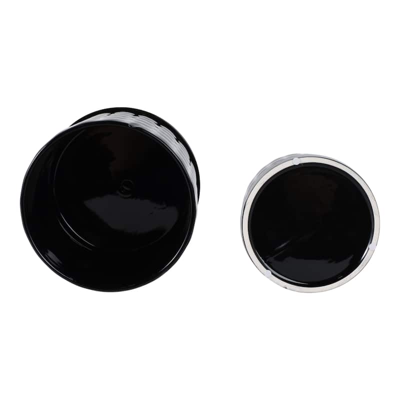 Ceramic Planter Set with Round Design and Drainage Tray (Set of 2)