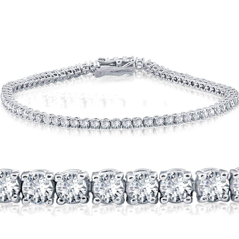 3 Carat Round Cut Lab Grown Diamond Tennis Bracelet In White Gold 7"