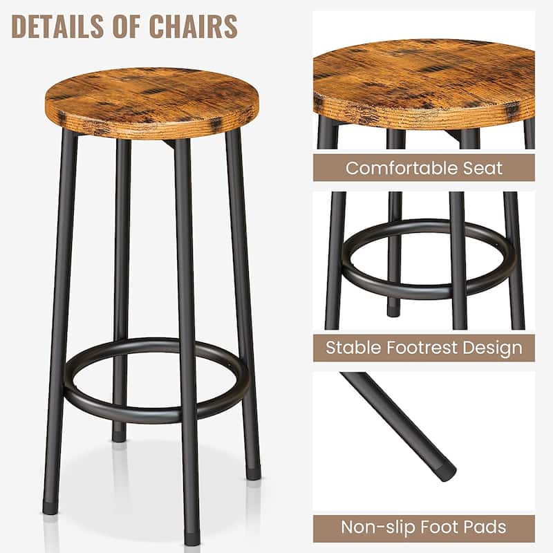 Mieres Kitchen Island with 2 Stools and Open Shelves