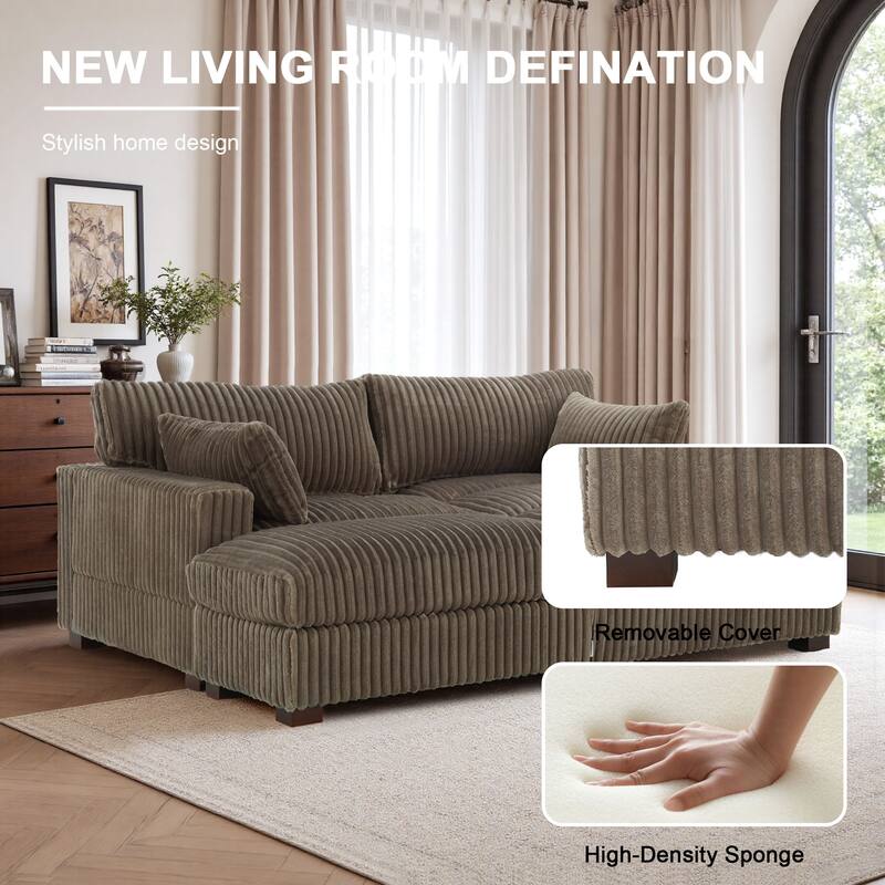 Oversized U-shaped Plush Modular Sectional Sofa Set