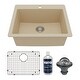preview thumbnail 16 of 59, Karran Top Mount 25 in. Single Bowl Quartz Kitchen Sink Kit