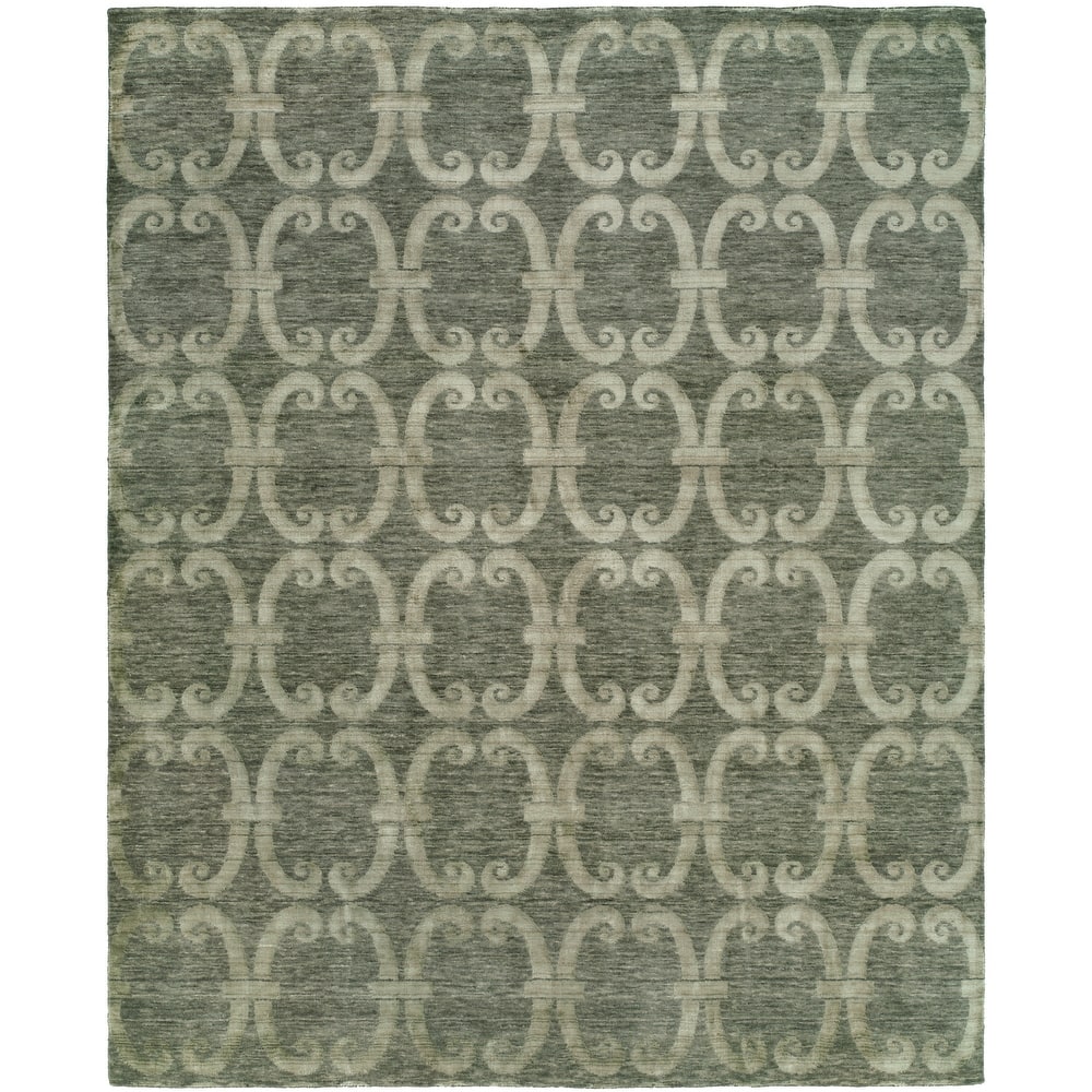 Modern Hand-Knotted Wool & Viscose Area Rug