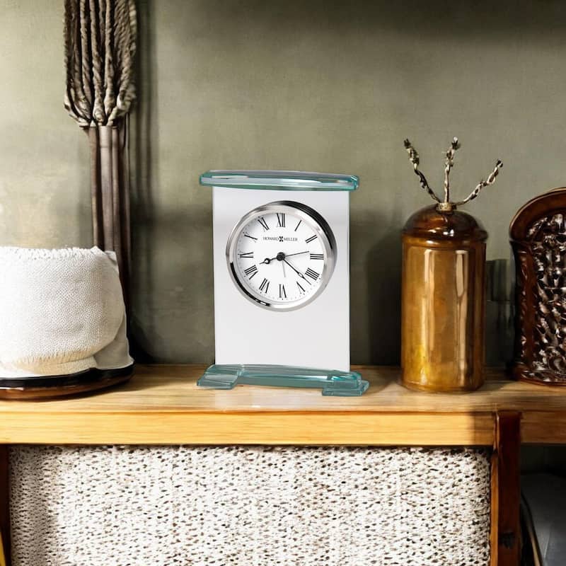 Howard Miller Augustine Modern Sleek Alarm Clock - Clear