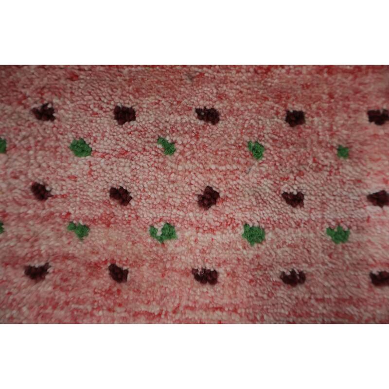 Hand Knotted Oriental 100% Wool Carpet Tribal Animal Pictorial Pink Gabbeh Area Rug - 7' 10'' X 5' 1''