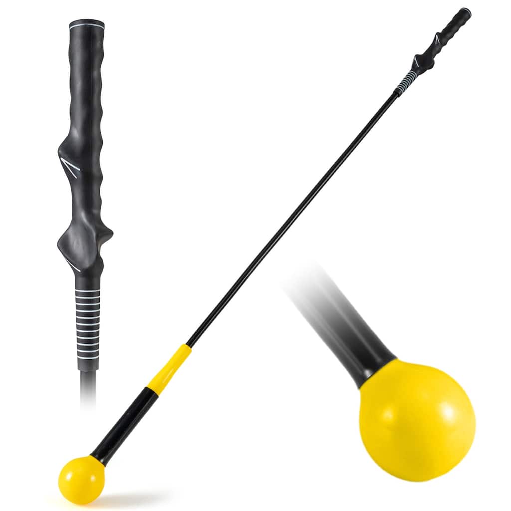 Gymax Golf Swing Trainer Aid 47'' Warm-up Practice Stick w/Weighted