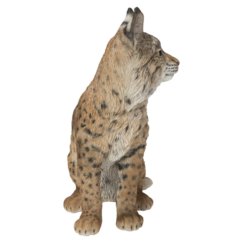 20" Sitting Bobcat Outdoor Garden Statue