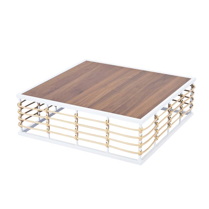 Patio Modular Sectional Sofa Convertible Furniture Set wCoffee Table