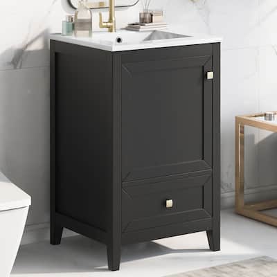 Roomfitters 20" Bathroom Vanity with Sink Cabinet with Soft Closing Door Drawer and Storage Rack