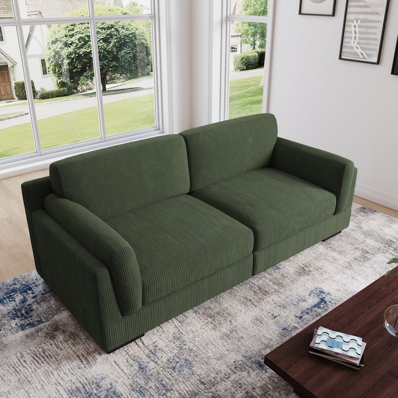 90" Oversized Modular Sectional Corduroy Sofa