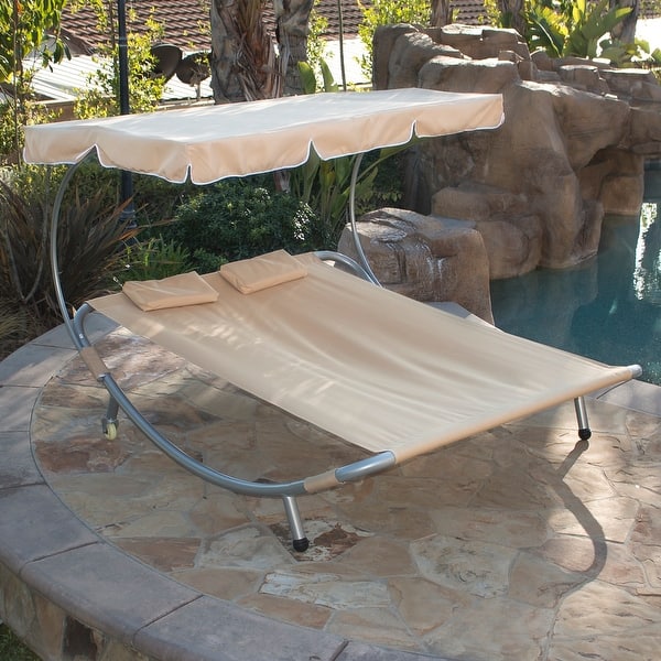 Shop Belleze Patio Steel Double Hammock Bed Moving Sun Lounger