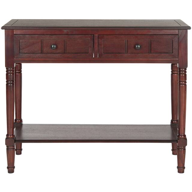 SAFAVIEH Samantha Dark Cherry 2-drawer Console Table - 35.8" x 13.8" x 29.5"