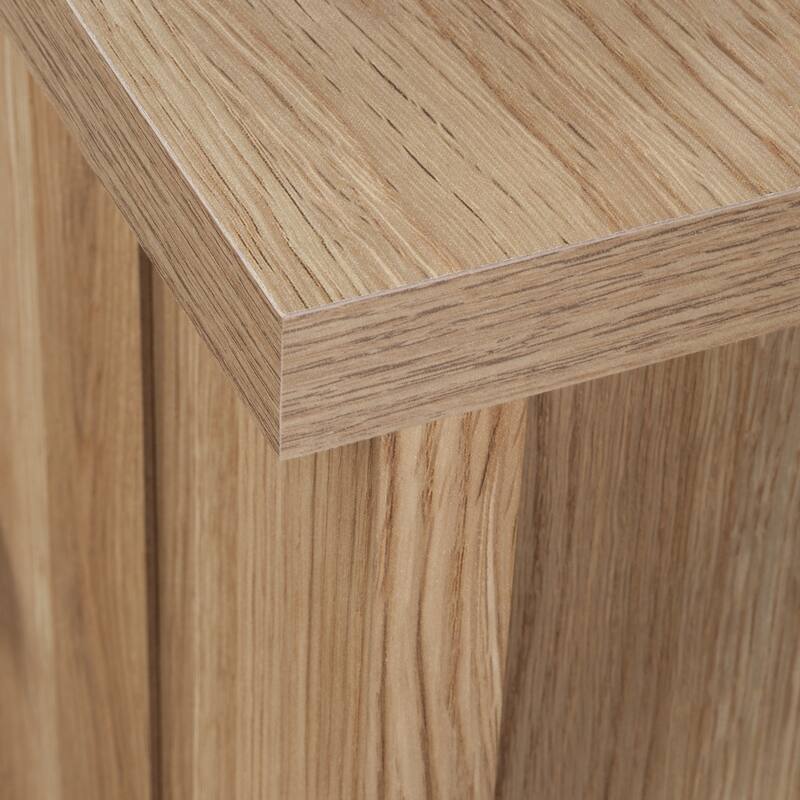 Wood Nightstand with File Drawer, Brown