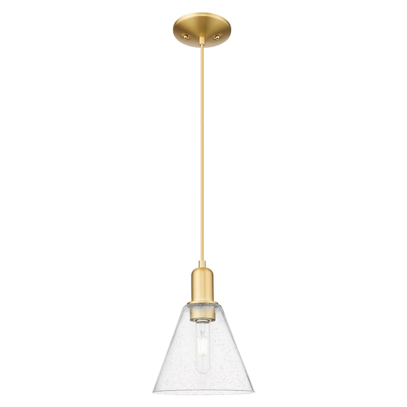 Innovations Lighting Endless Possibilities Arcadia - Berkshire Glass - 1 Light 8" Cord Hung Mini Pendant - Satin Gold/Seedy