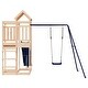 preview thumbnail 4 of 17, vidaXL Swing Set Outdoor Backyard Wooden Playground Equipment for Kids Age 3-8