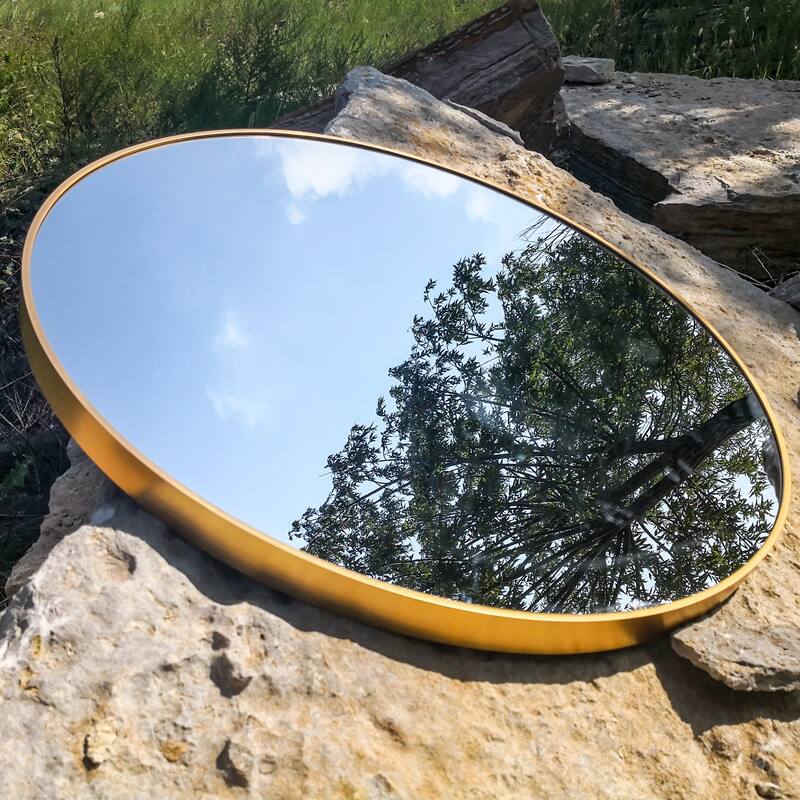 20" Wall Large Round Gold Farmhouse Circular Mirror for Wall Decor - 19.69*19.69*1.57