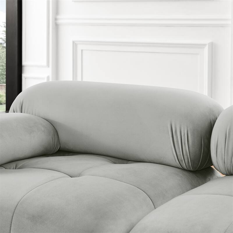 Modular L Shaped Sectional Sofa, Button Tufted Designed with Ottoman